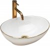 REA - Umywalka ceramiczna nablatowa SOFIA Gold Edge